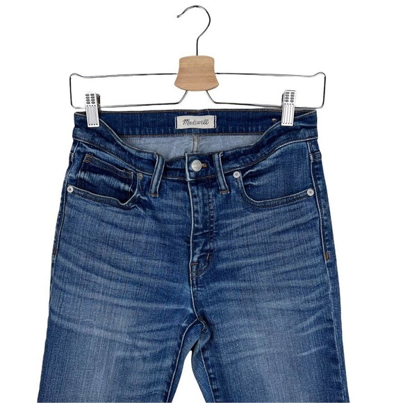 Madewell 9" High Riser Skinny Skinny Crop Jeans Sz 27 Distressed Raw Hem G1421 - Picture 3 of 11